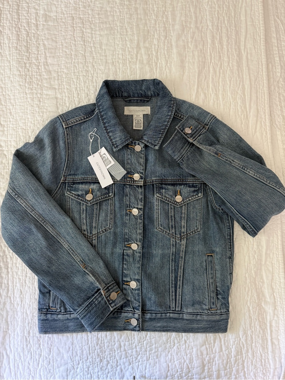 NWT Outerknown Peacenik Denim Trucker Jacket M Women’s
